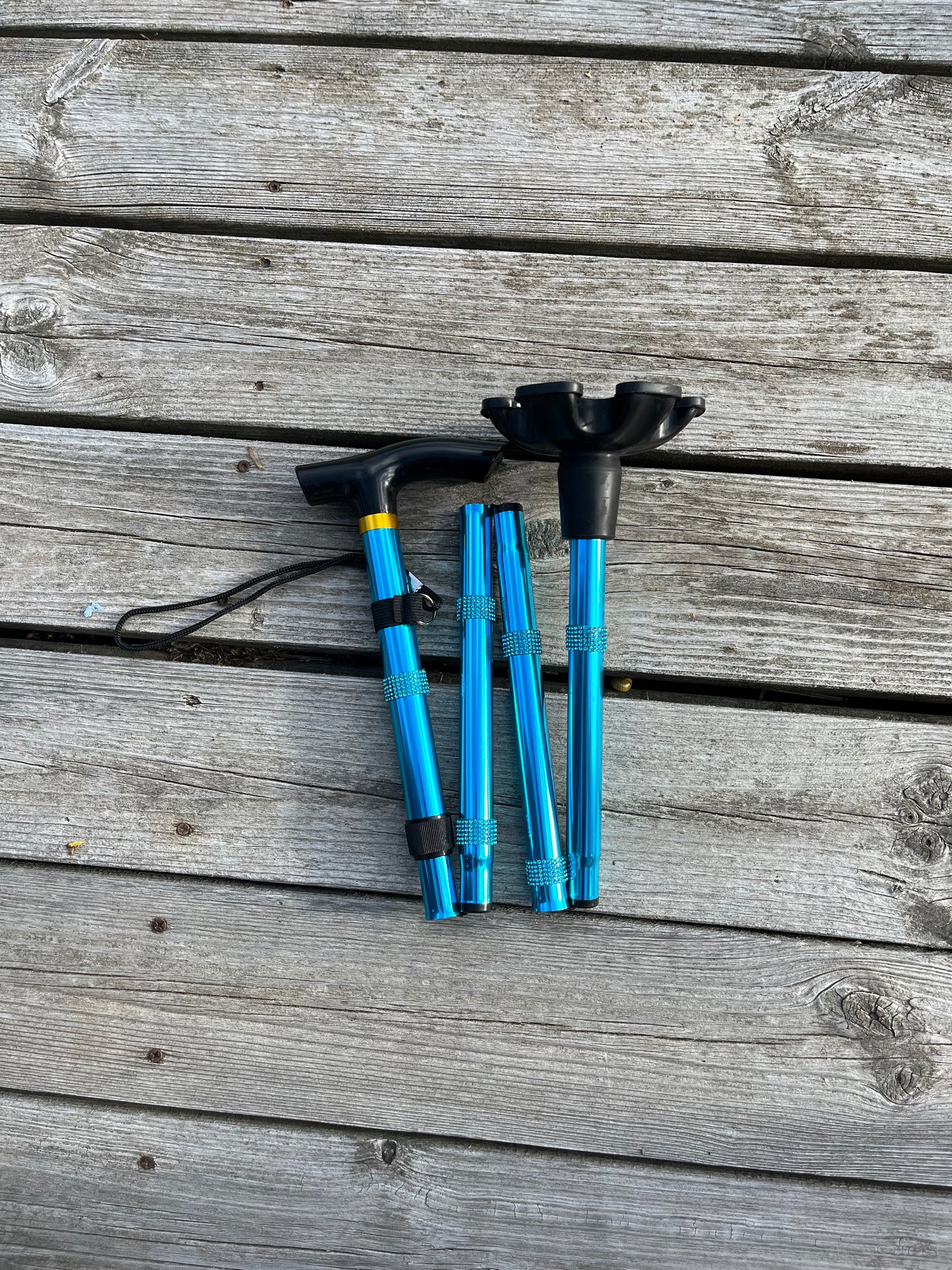 Käpp Blå - Vikbar med glitter