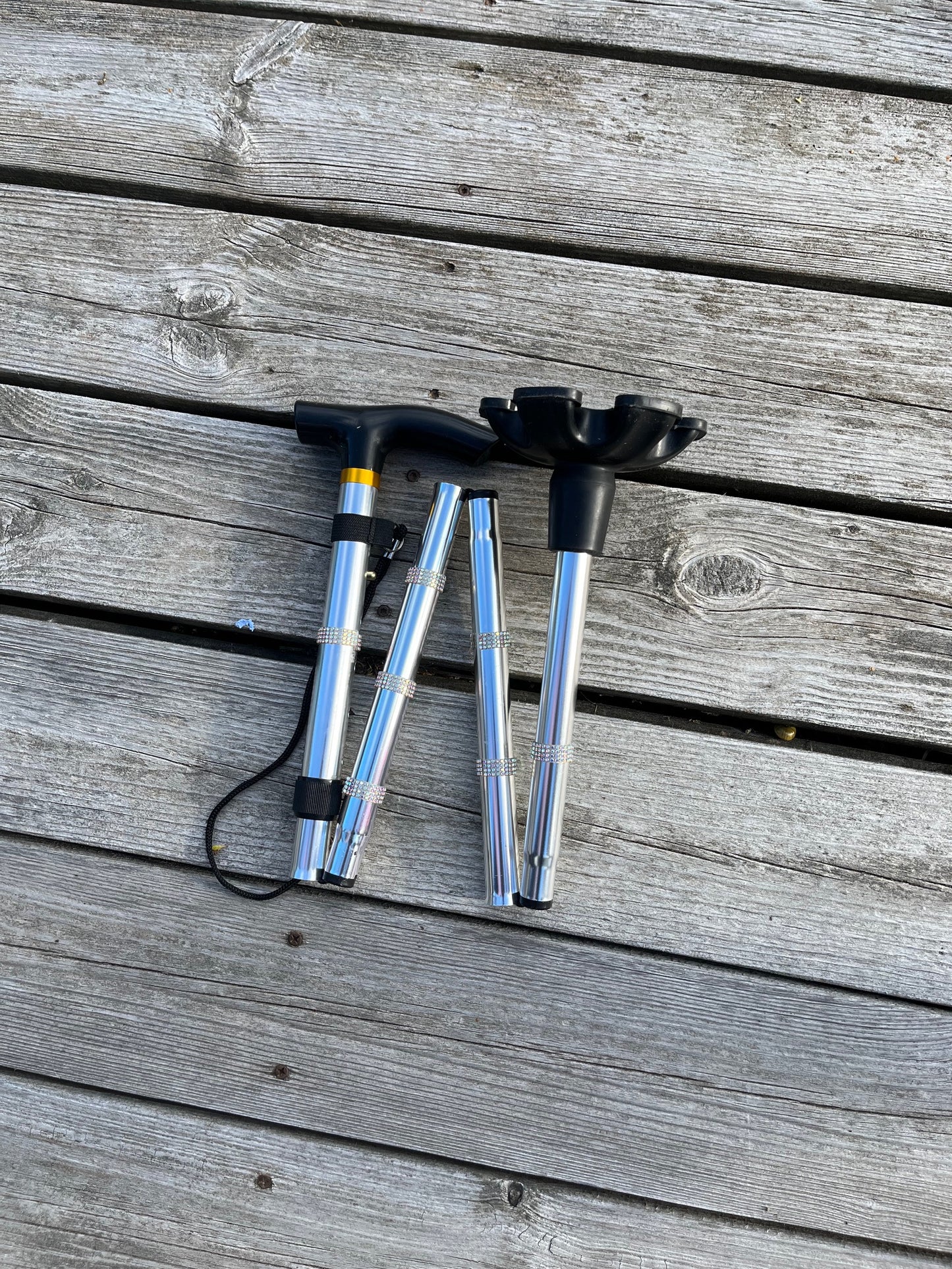 Käpp Silver - Vikbar med glitter