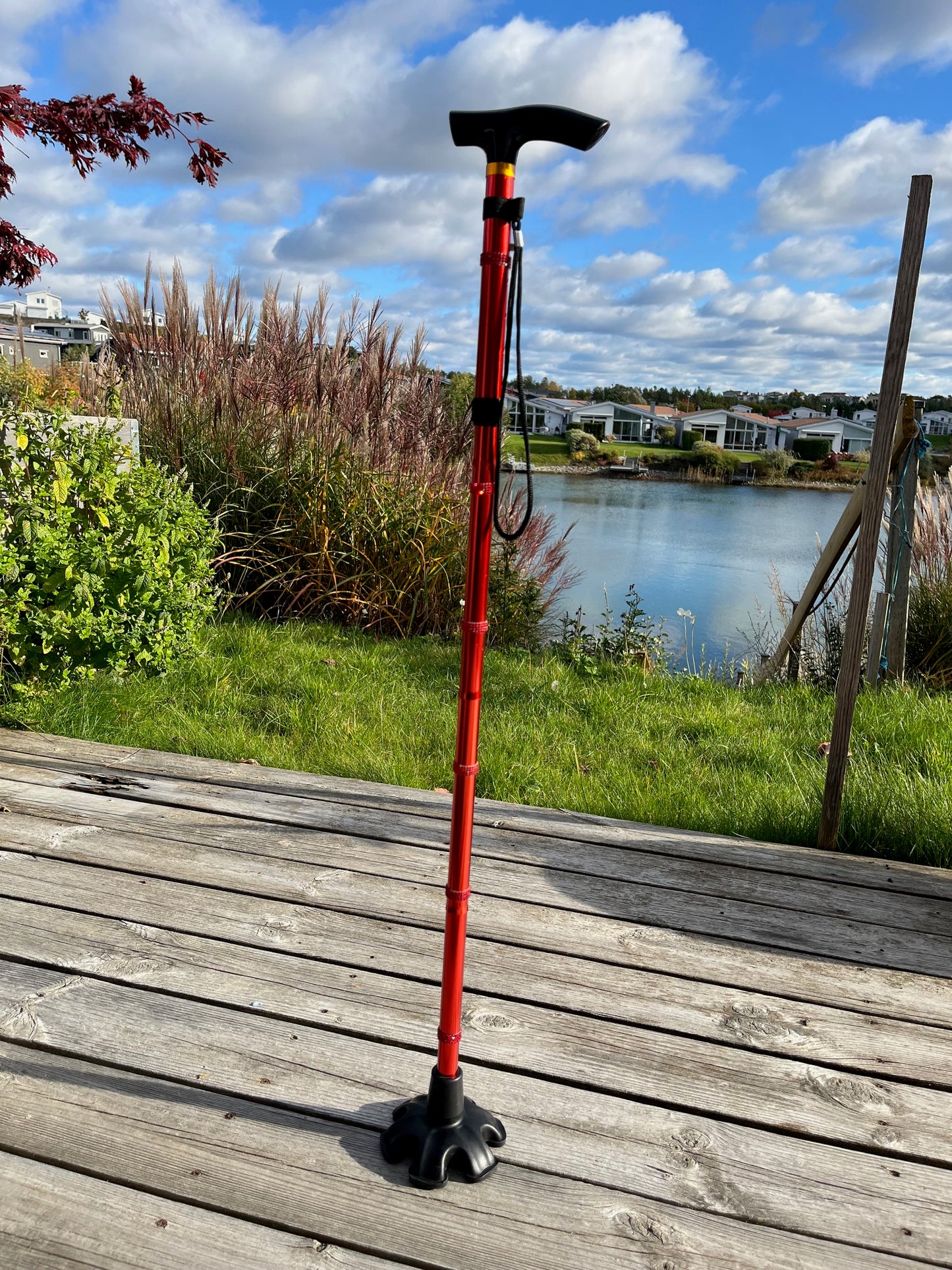 Käpp Röd - Vikbar med glitter